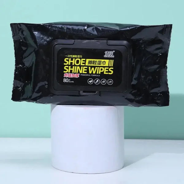 Disposable Shoe Cleaning Wipes | Quick Shine Clean Wet Wipes (80 Wipes In 1 Packet) | Instant Shoe Care | Easy, Mess-free Cleaning
