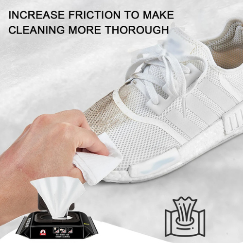 Disposable Shoe Cleaning Wipes | Quick Shine Clean Wet Wipes (80 Wipes In 1 Packet) | Instant Shoe Care | Easy, Mess-free Cleaning