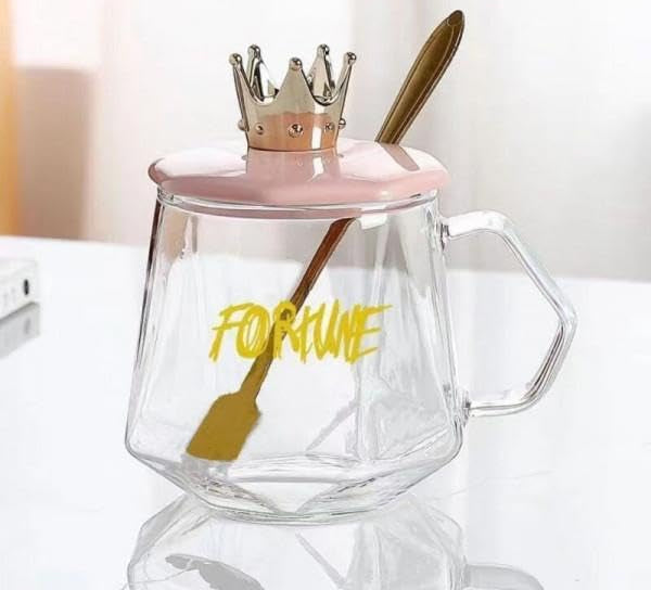 Golden Crown Sugar Pot With Lid & Spoon – Elegant Storage Jar For Sugar, Tea, Coffee & Spices