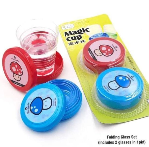 Pack Of 2 Magic Glass For Kids, Folding Collapsible Magic Cup, Foldable Mug Glass For Travel, Outdoors, Hiking (random Color)