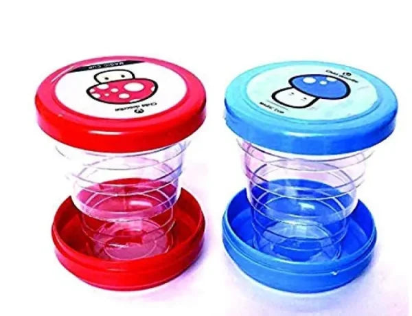 Pack Of 2 Magic Glass For Kids, Folding Collapsible Magic Cup, Foldable Mug Glass For Travel, Outdoors, Hiking (random Color)