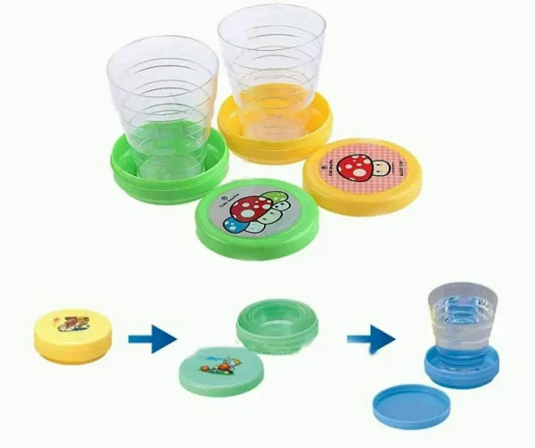 Pack Of 2 Magic Glass For Kids, Folding Collapsible Magic Cup, Foldable Mug Glass For Travel, Outdoors, Hiking (random Color)